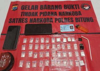Satuan Reserse Narkoba Polres Bitung, ungkap 44 paket Narkotika jenis Shabu.