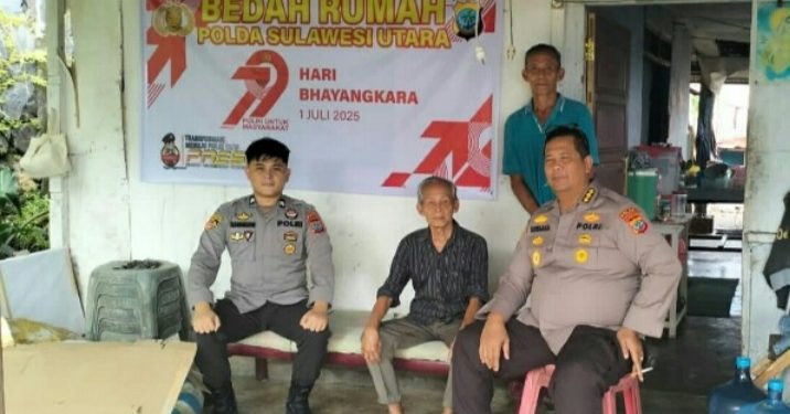 Karo Logistik Polda Sulut Tinjau Lokasi Bedah Rumah Hari Bhayangkara ke-79