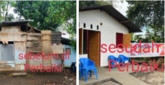 Polres Bitung Gelar Bhakti Sosial Bedah Rumah dalam Rangka Hari Bhayangkara Ke-79