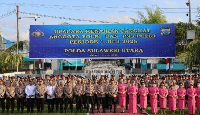 257 Personel Polri di Polda Sulut Raih Kenaikan Pangkat