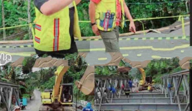 BPJN Sulut Tutup Sementara Ruas Jalan Kaiya–Kotamobagu, Pasang Jembatan Darurat Bailey di Muntoi