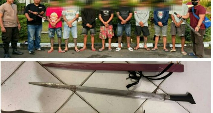 Resmob Polda Sulut Amankan Delapan Pemuda Terlibat Perkelahian Bersenjata Tajam di Mapanget
