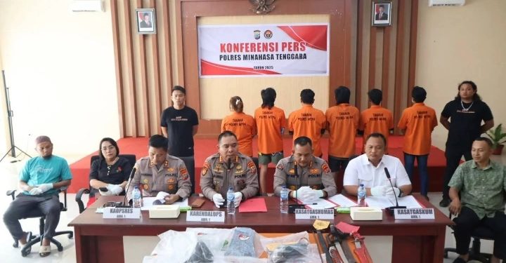 Polres Mitra Tetapkan 10 Tersangka perkelahian Antar Kelompok di Belang Minahasa Tenggara