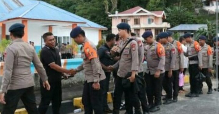Tuntaskan Misi Kemanusiaan, 112 Personel BKO Polres Kepulauan Sitaro kembali ke Polda Sulut
