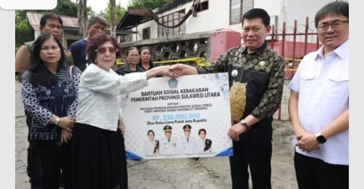 Pemprov Sulut Salurkan Rp250 Juta untuk Panti Wreda Ranomuut, Luka Tragedi Kebakaran Masih Membekas