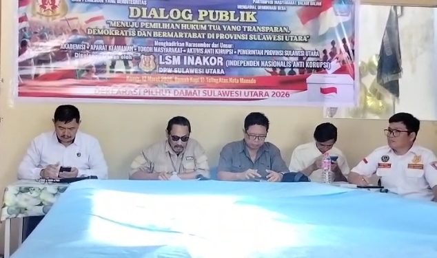 NAKOR GELAR DIALOG PUBLIK “MENUJU PEMILIHAN HUKUM TUA YANG TRANSPARAN, DEMOKRATIS, DAN BERMARTABAT DI SULAWESI UTARA
