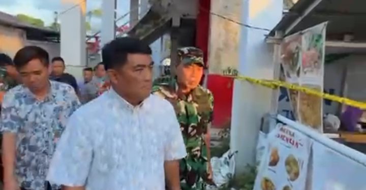 Gubernur Sulut Yulius Selvanus Tinjau Langsung Kerusakan Gedung Hall B KONI Manado Pasca Gempa